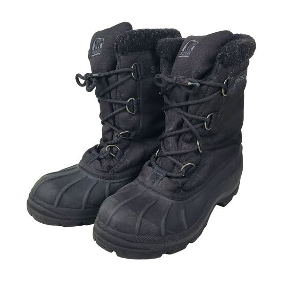 Sorel Womens Snow Boots Size 11 Cumberland Water Wind Resistant Thermolite Black - Picture 1 of 8